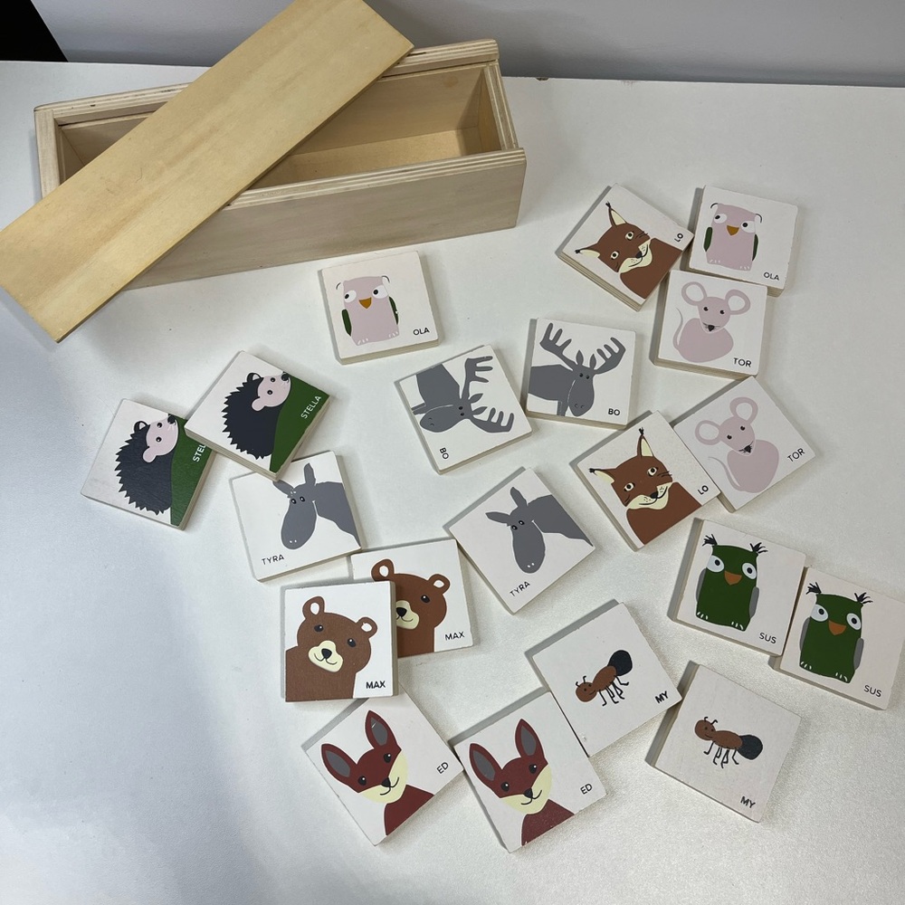 Kids Concept wooden animal memory game toy